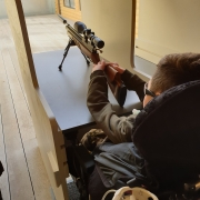 One of the Centre's regular users shows how the new hub has enabled him to make full use of the target rifles in his wheelchair